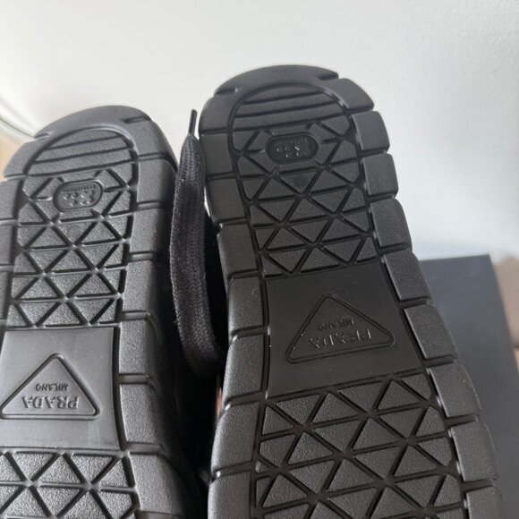 NWT Prada Platform Sneakers Padded Nappa Leather Lace Up Triangle Logo - Picture 12 of 12